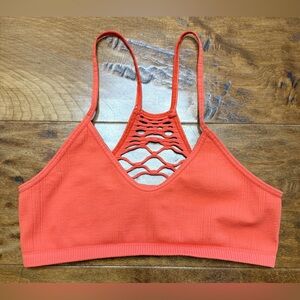 Free People Intimately Orange Seamless Strappy Back Bralette M/L